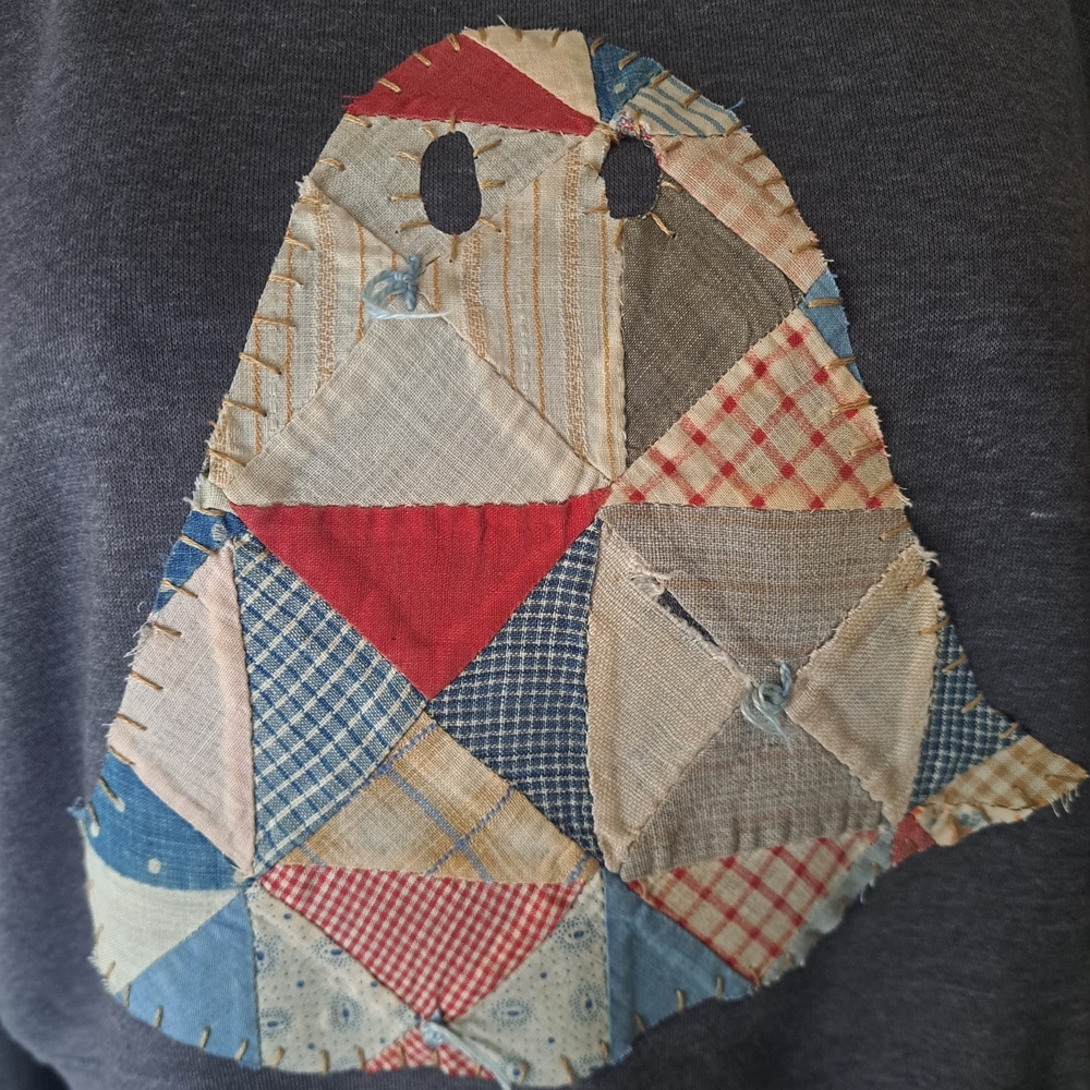 Protrend Hand-Stitched Patchwork Ghost Sweatshirt… - image 3